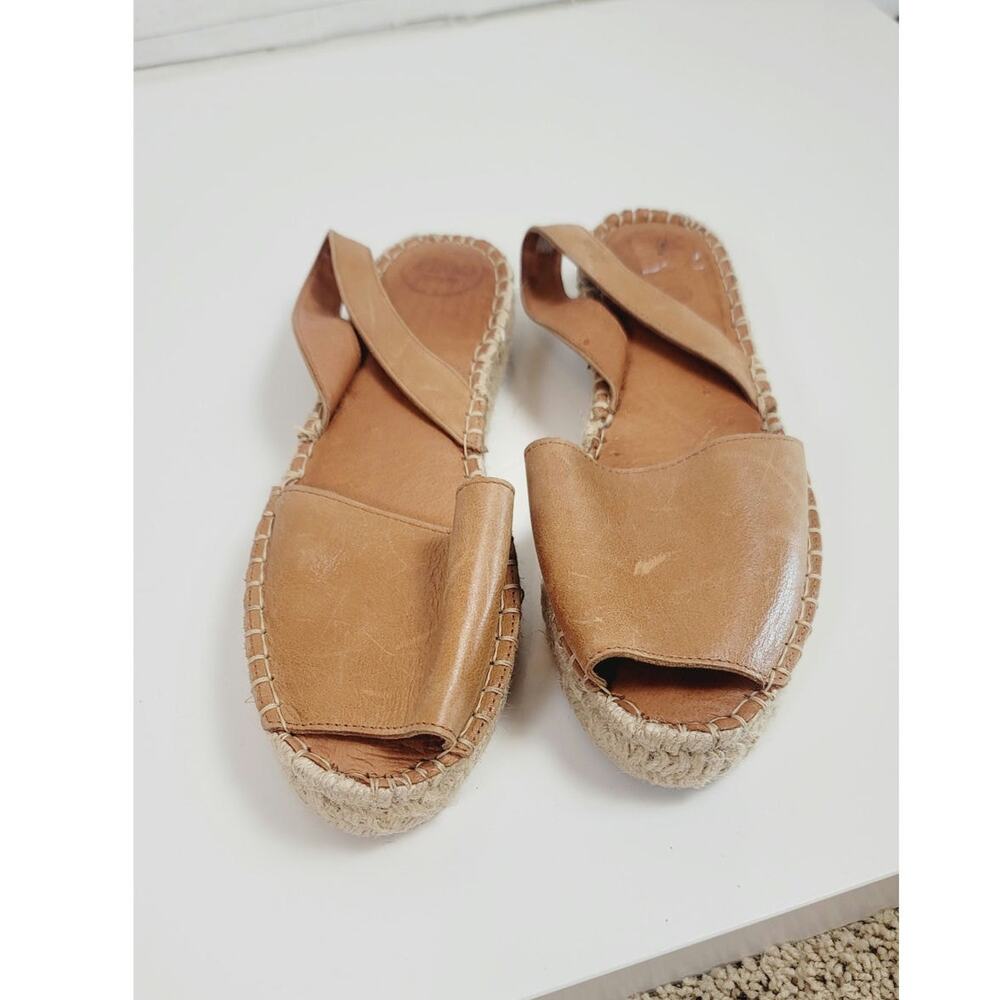 ALOHAS  Ibiza Espadrille Sandal in Camel Leather, sz 41 EU/ 10-10.5 US